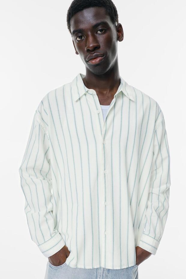 Uzun kollu çizgili gömlek - 5