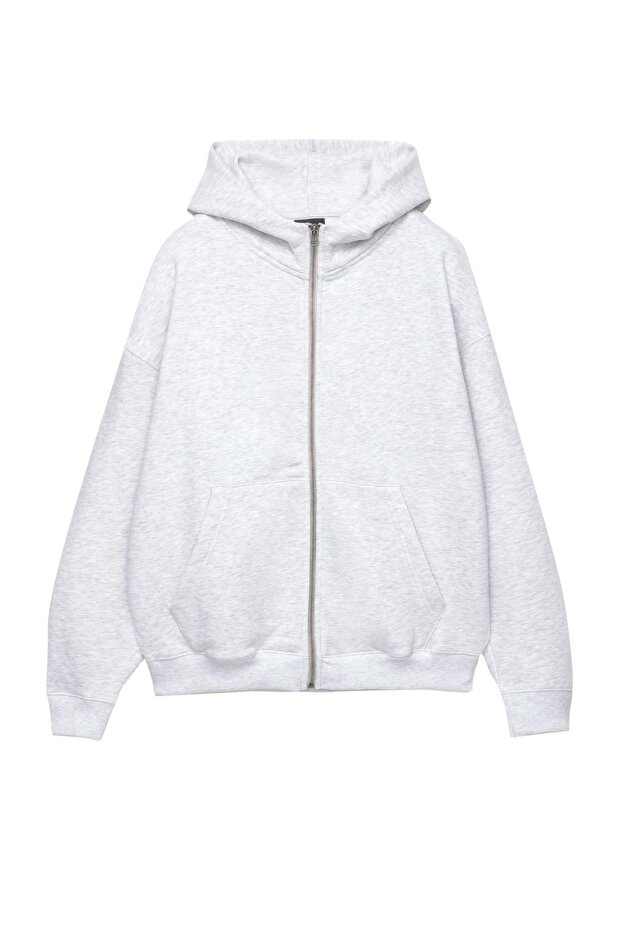 Fermuarlı boxy sweatshirt - 3