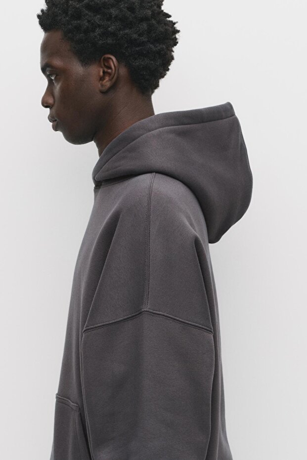 Basic kapüşonlu sweatshirt - 5