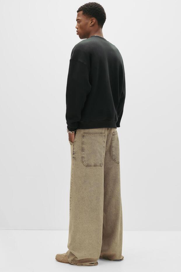 Yıkanmış boxy sweatshirt - 4