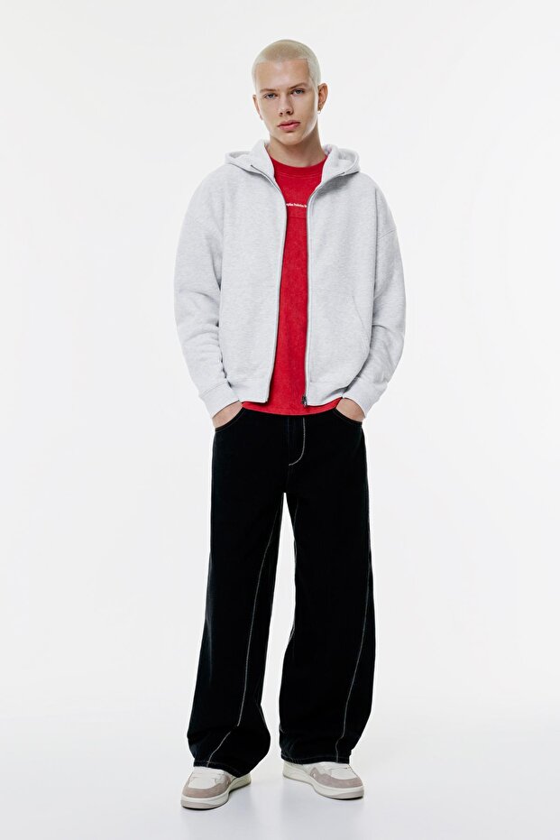 Fermuarlı boxy sweatshirt - 2