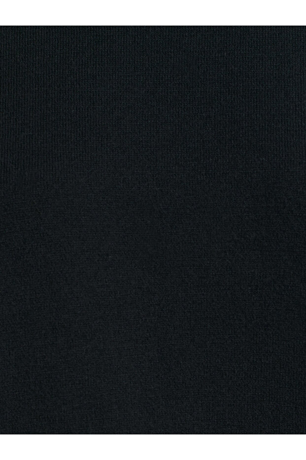10633 Bisiklet Yaka Yünlü Basic Triko Kazak-Siyah - 4