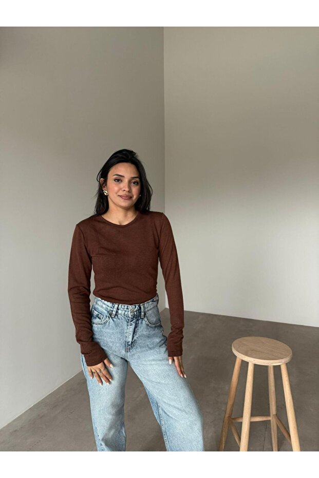 Coffee Basic Transparent Blouse - 1