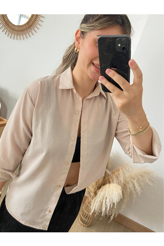 Kadın Oversize Basic Uzun Gömlek - 2
