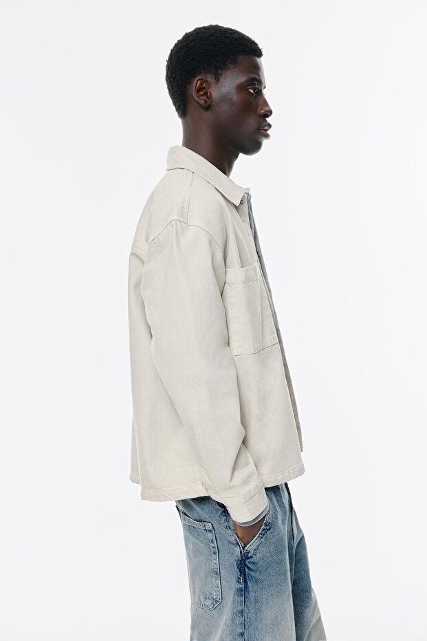 Asit yıkamalı ince ceket - 5