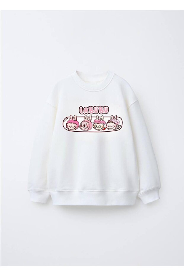 Girl's 3-Thread Plain Cotton Sweatshirt