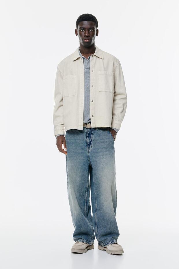 Asit yıkamalı ince ceket - 3