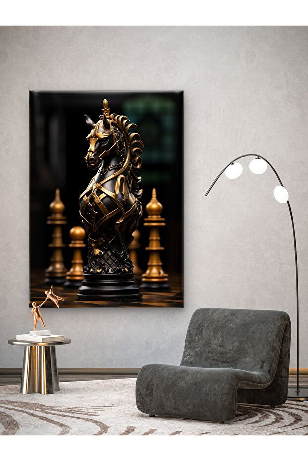 SATRANÇ TEMALI BASKILI KANVAS TABLO - 4