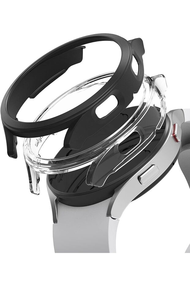 Samsung Galaxy Watch 4 44mm Case| Slim Series| Clear + Black