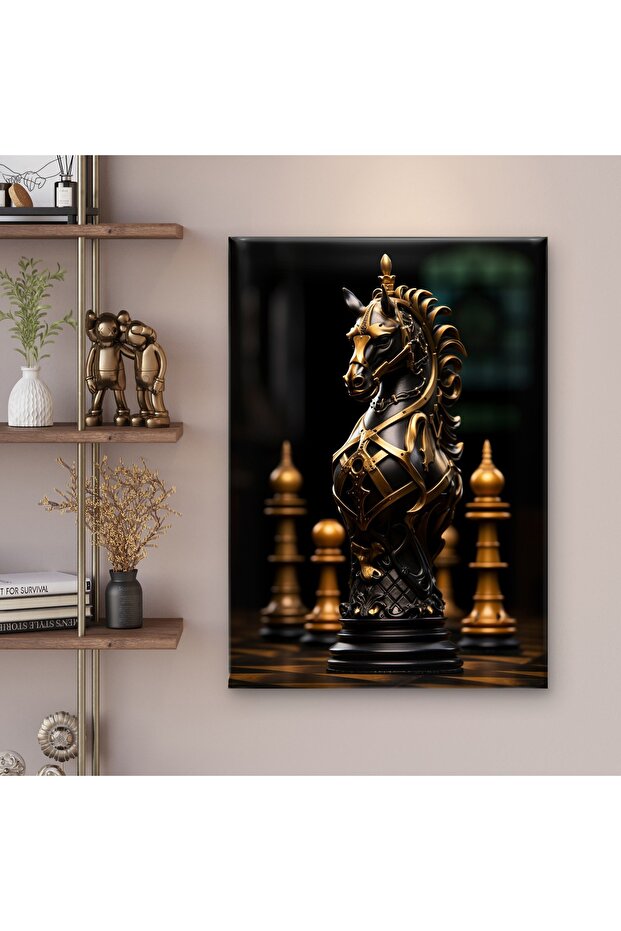 SATRANÇ TEMALI BASKILI KANVAS TABLO - 7