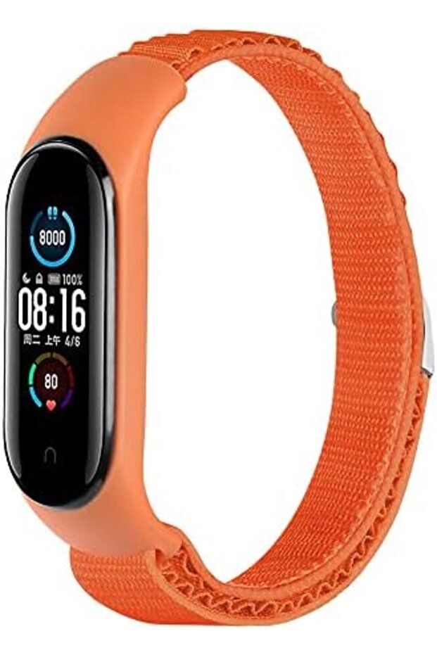 Alpine Loop For Xiaomi Mi Band 7/ 6/ 5 Soft Breathable Nylon Sport Strap with Metal G Hook(Orange)