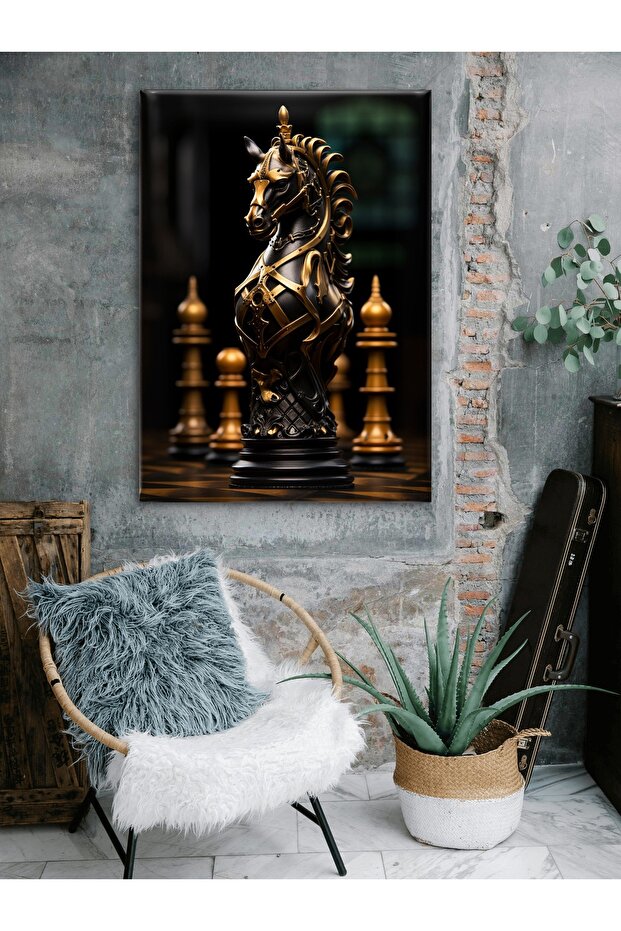 SATRANÇ TEMALI BASKILI KANVAS TABLO - 1