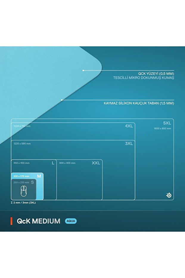 QcK Medium Gaming Oyun Mousepad - Mavi - 5