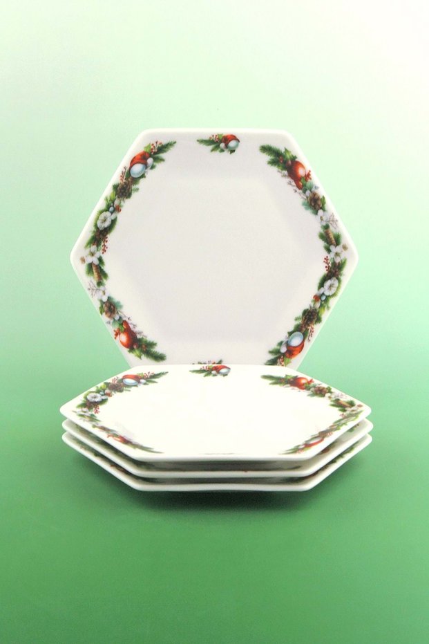 Holly Toys 4 Pcs Porcelain Dessert/Cookie Plate