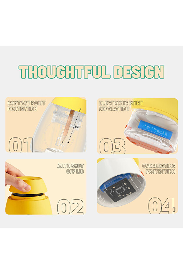 Automatic Pencil Sharpner - Yellow Mushroom - 7