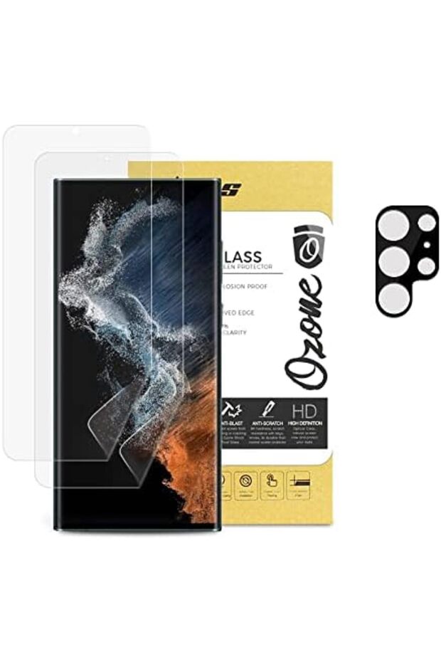 [2+1] Screen Protector for Samsung Galaxy S22 Ultra With Camera Lens Protector Flexible TPU