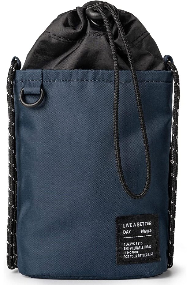 Mini Cross Bag Bucket Bag for Smartphones Small Accessories and Others-Navy