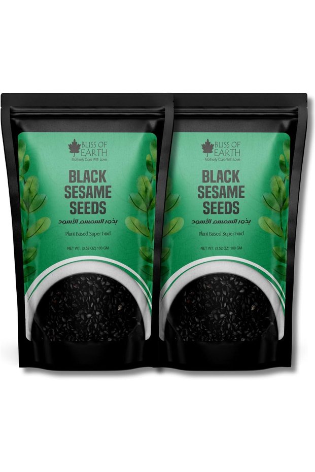Black Sesame Seeds, 2x100g | Natural Superfood, Rich Nutty Flavor Premium Whole Seeds
