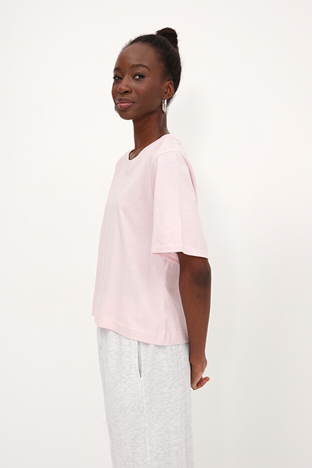 Bisiklet Yaka Basic T-shirt P1002-E8 - 5