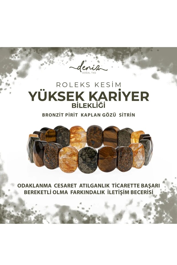 Certified High Career Natural Stone Wide Cut Bracelet