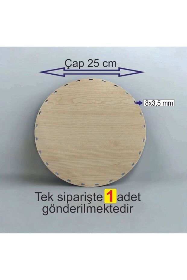 Wooden Cream 25 cm 1 Piece Raddan Bamboo Tray Knitting Plate Coaster Crochet Base Craft Basket Base