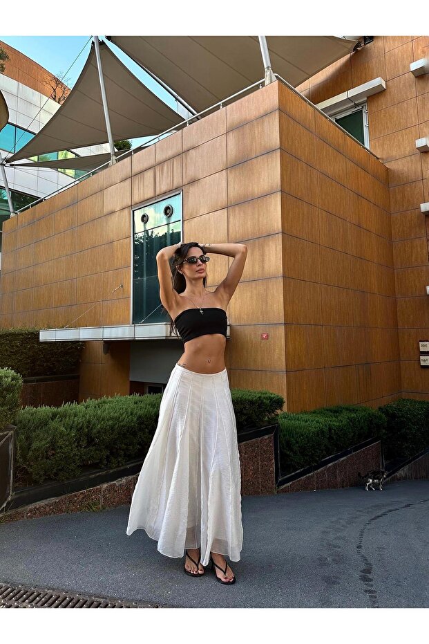 Godeli Maxi Etek Beyaz - 2