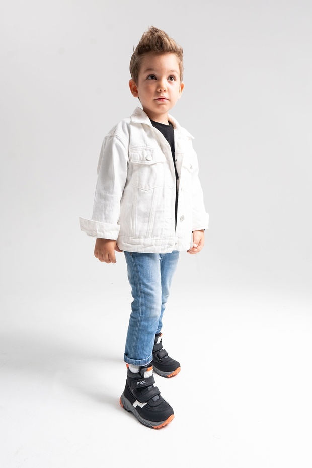 Erkek Çocuk Siyah Hakiki Deri Anatomik Günlük Bot - 1