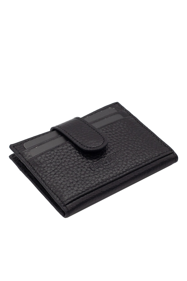 Black Unisex Leather Card Holder 0107S3L