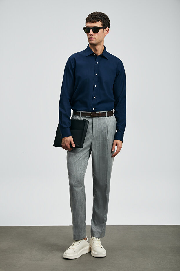 Veran Erkek Basic Gömlek Regular Fit Lacivert - 2
