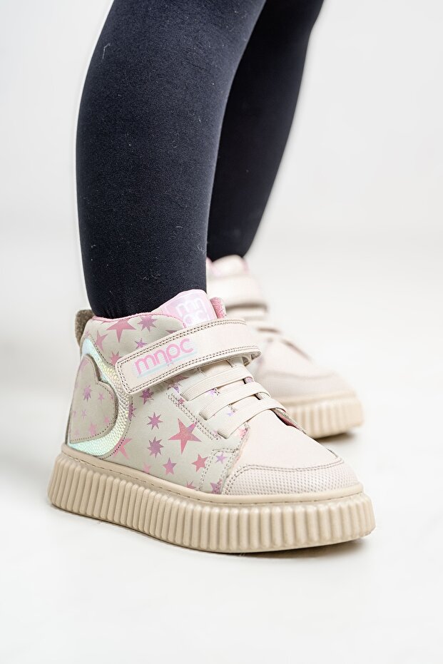 Kız Çocuk Bej Hakiki Deri Suya Dayanıklı Anatomik Günlük Bot - 3