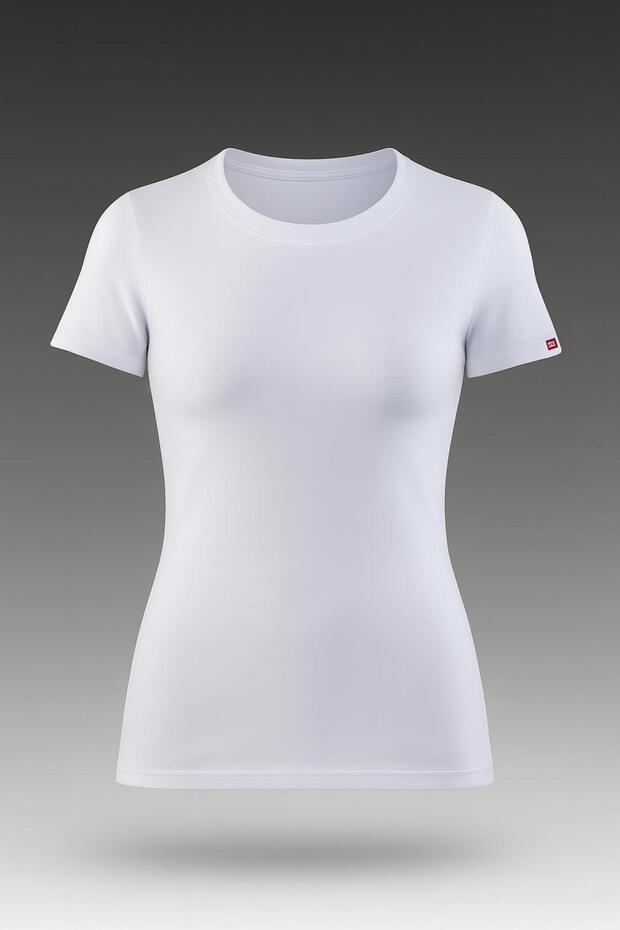 White Women's Thermal Short Sleeve O-Neck Tank Top 2Nd Level – Winter Thermal Protective Undershirt New