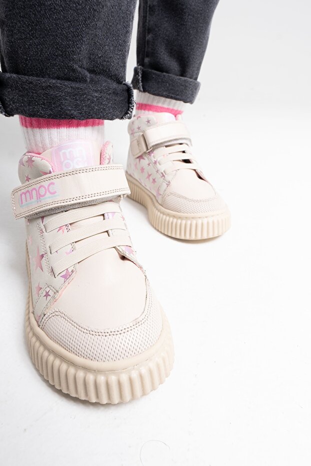 Kız Çocuk Bej Hakiki Deri Suya Dayanıklı Anatomik Günlük Bot - 2