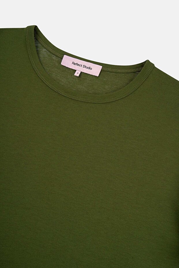 Basic Modal T-shirt - Haki - 2