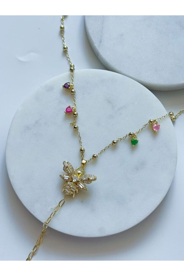 Colorful Heart Ariy Necklace