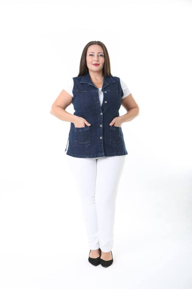 Women's Plus Size Oversized Denim Jean Vest