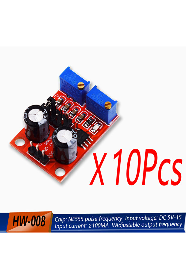 HW-008-10pcs 1/5/10pcs NE555 وحدة قابلة لضبط تردد النبض ودورة التشغيل، موجة مربعة/مستطيلة