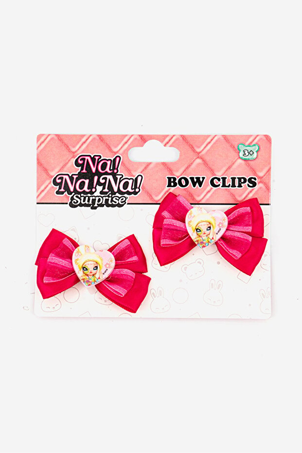 Kid Girls 2 Pcs Bow Hair Clip, Pink