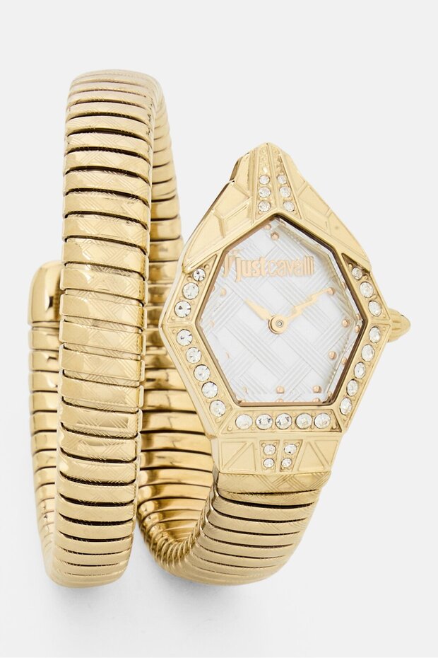 Women JC1L303M0025 Stainless Steel Signature Snake Analog Watch 32 mm, Gold