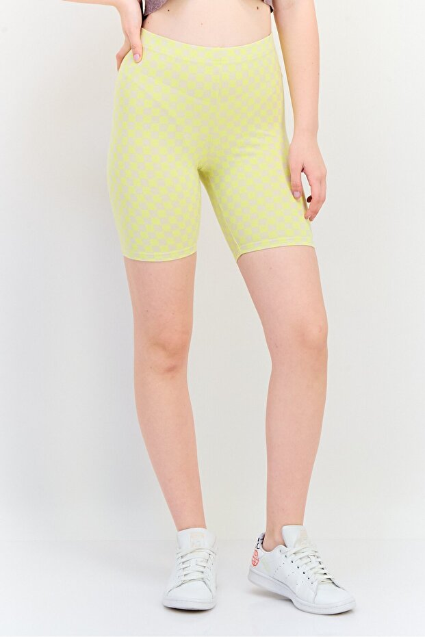 Women Checkered Basic Shorts, Multicolor