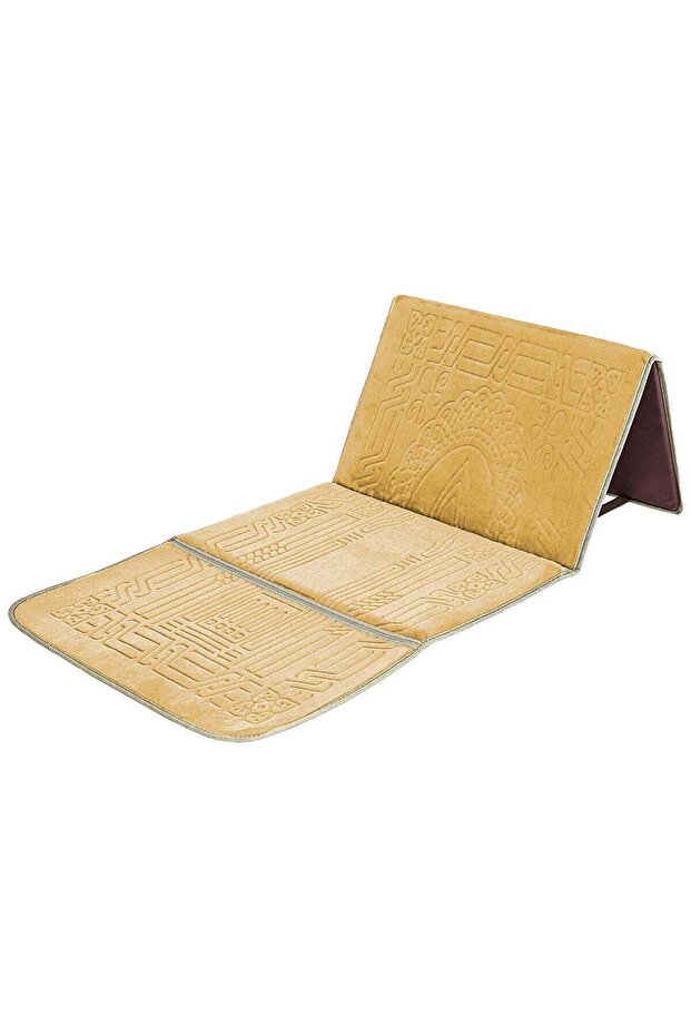 سجادة صلاة إسلامية قابلة للطي مع مسند للظهر - 1