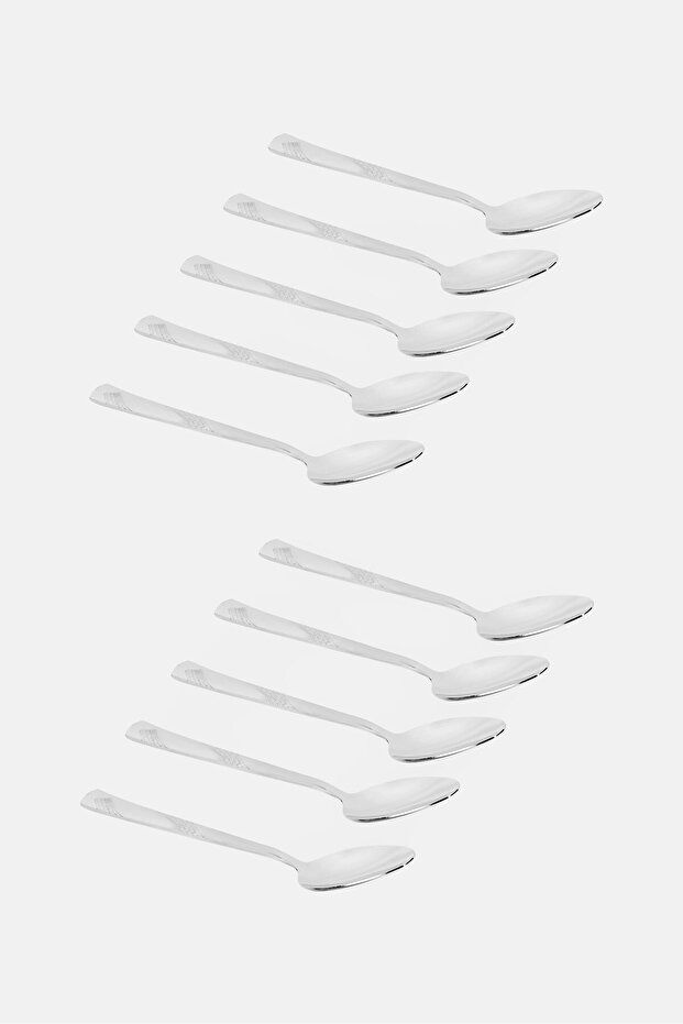 10 قطع ملاعق عشاء، فضية - 3