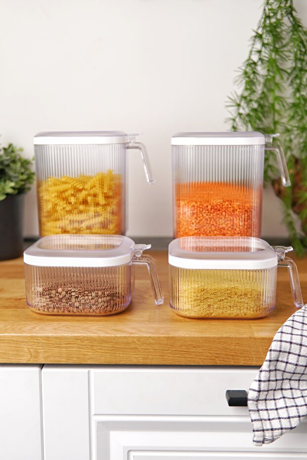 Set of 4 Multi-Purpose Food and Grain Storage Containers (2 X 2.5 Lt, 2 X 1.1 Lt) - 1