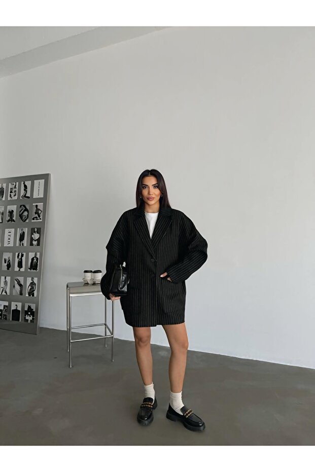 Kadın Oversize Kaşe Ceket - 4