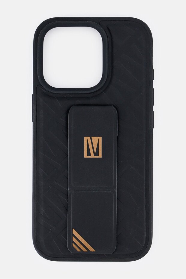 iPhone 16 Pro Morphix Cuero Grip Stand Protective Case, Black