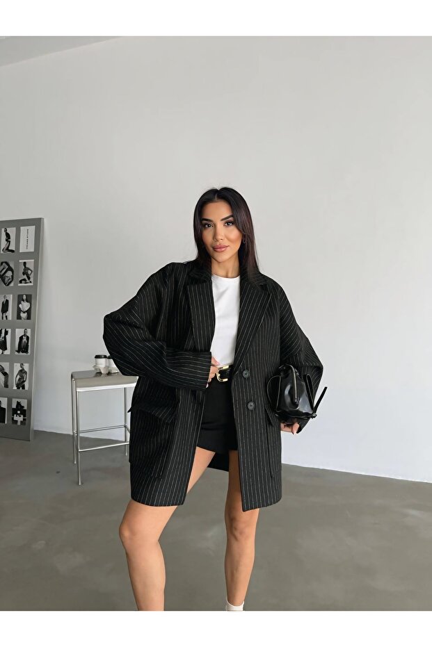 Kadın Oversize Kaşe Ceket - 1