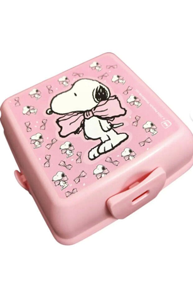 صندوق غداء بلاستيكي من طبقتين من Snoopy مكون من 4 أقسام
