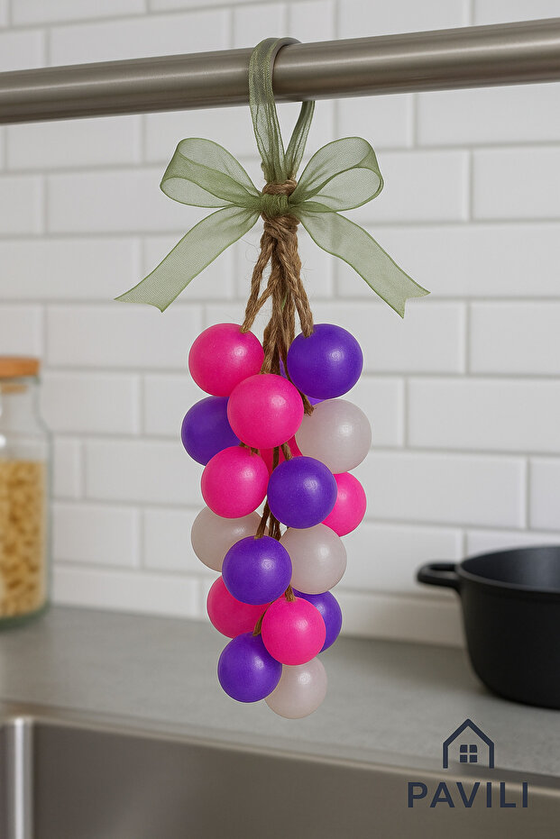 Pavi̇li̇ Handmade Cluster Natural Rainbow Grape Soap – Decorative Hangable Faucet Soap - 2