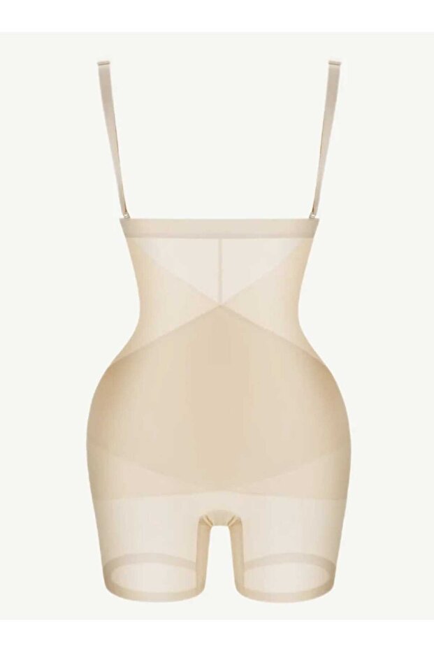 مشد كروس الكامل بثلاث طبقات صحي اللون بيج