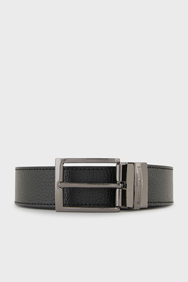 Genuine Leather Belt with Logo Men's Belt Y4S195 Ylo8J 80741