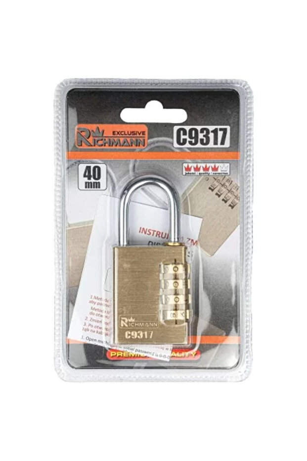 Padlock with Code, Golden, 40 mm, Richmann Exclusive - 2